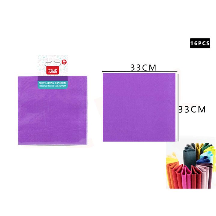 Servilletas papel morado 33x33 cm 16 pcs 1