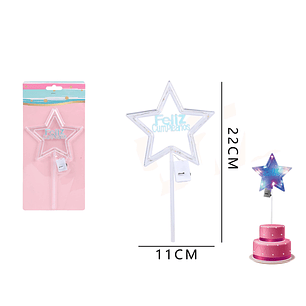 Decoración torta con luces estrella 11x22cm