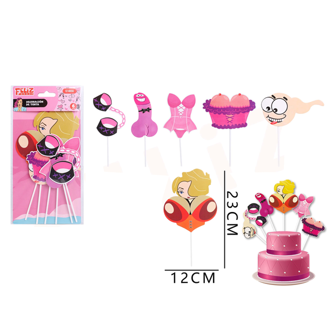 Decoración torta despedida de soltera 12x23 cm 1