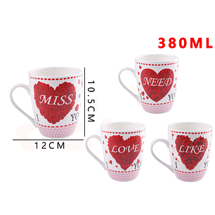 Tazón cerámica frases 380 ml 12cm x10.5 cm