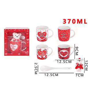 Tazón de ceramica con osito 12.5x9cm 370 ml