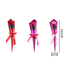 Flores de rosas con envoltorio 8x39cm