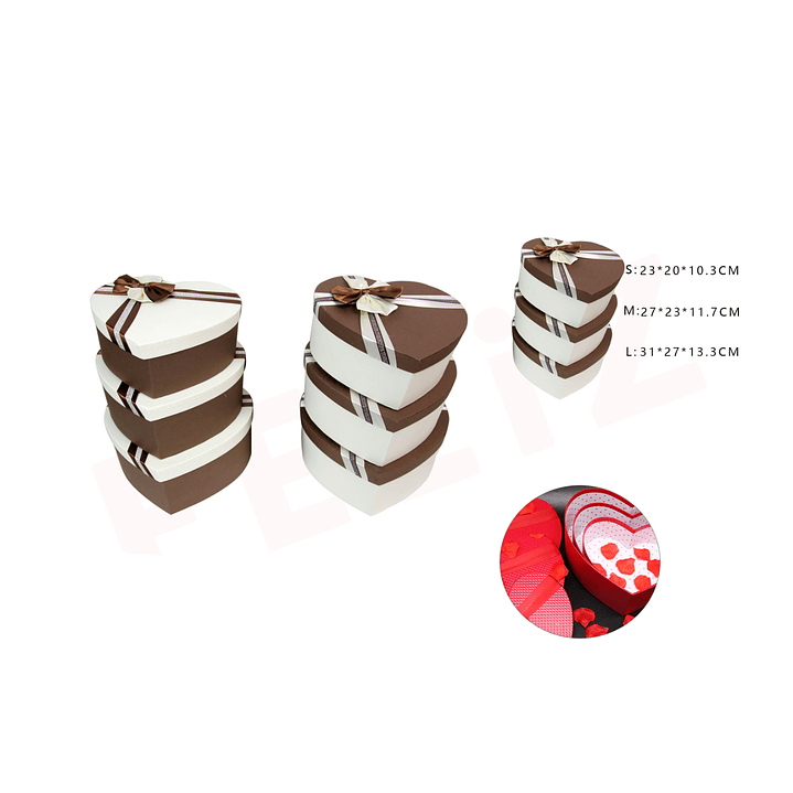 Caja de Regalo Corazon Marron Dia de La Madre 1