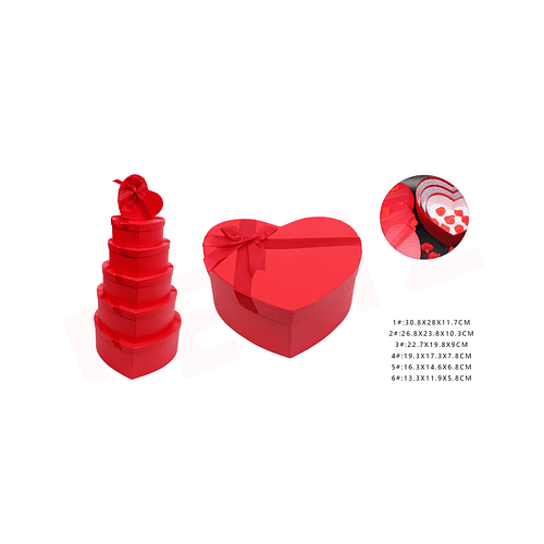 Set Caja de Regalo Corazón Roja