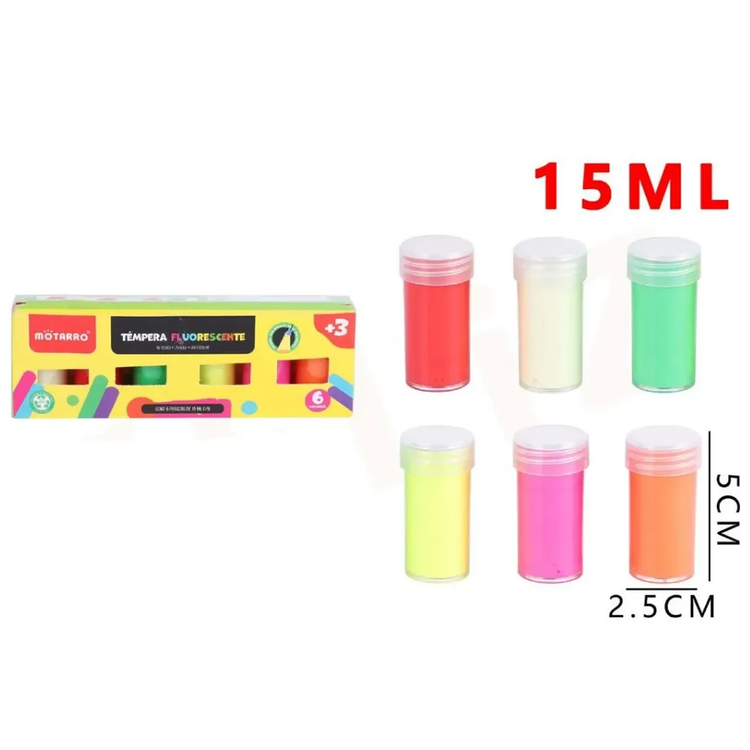 Tempera 6 Colores Fluor 1