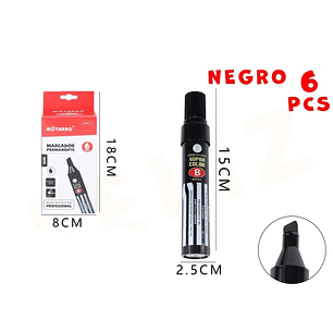 Plumón permanente Pack 6 unidades negro
