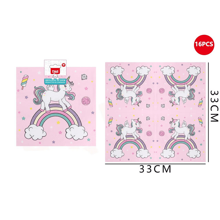 Servilletas Unicornio 33x33 cm 16 pcs 1