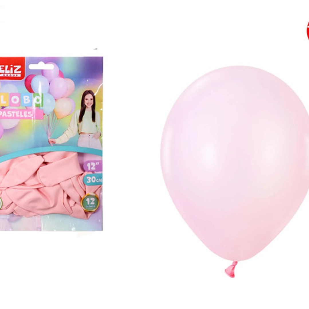 Globos Rosado pastel 30cm 12pcs 1