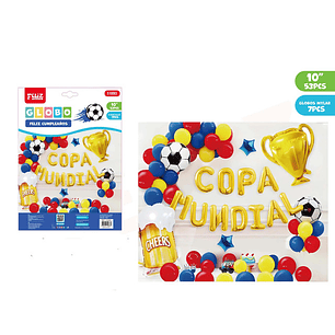 Set De Globo Copa Mundial Dorada 53 pcs 25cm