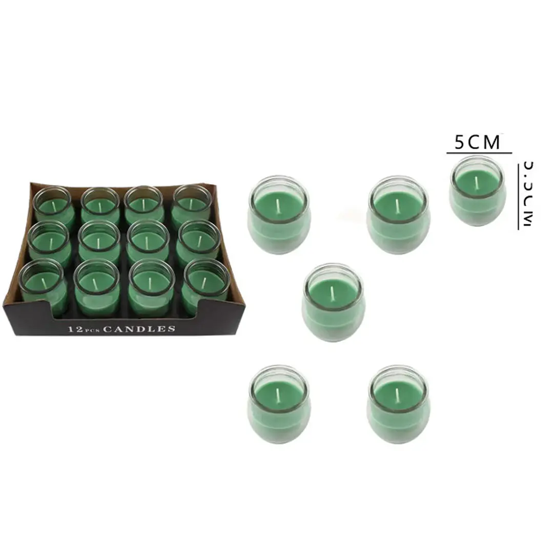 Velas Decorativas Verde 5x5.5Cm 1