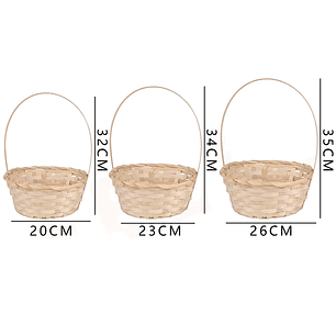 Canasta de mimbre con manilla 3 medidas