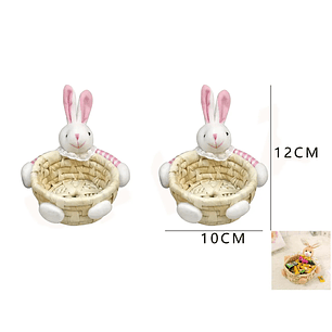 Set De Canastos Conejos 10X12 Cm 2 Pcs