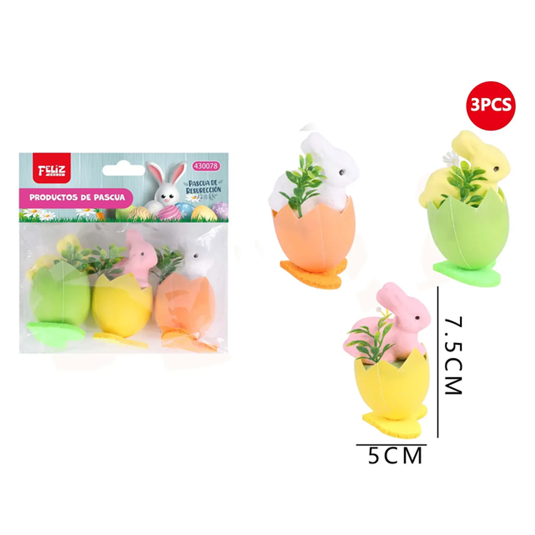 Huevos De Colores Con Conejos 5X75 Cm 1