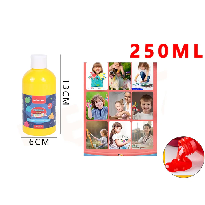 Pintura para Acuarela Amarillo Fuerte 13x6cm 250Ml 1