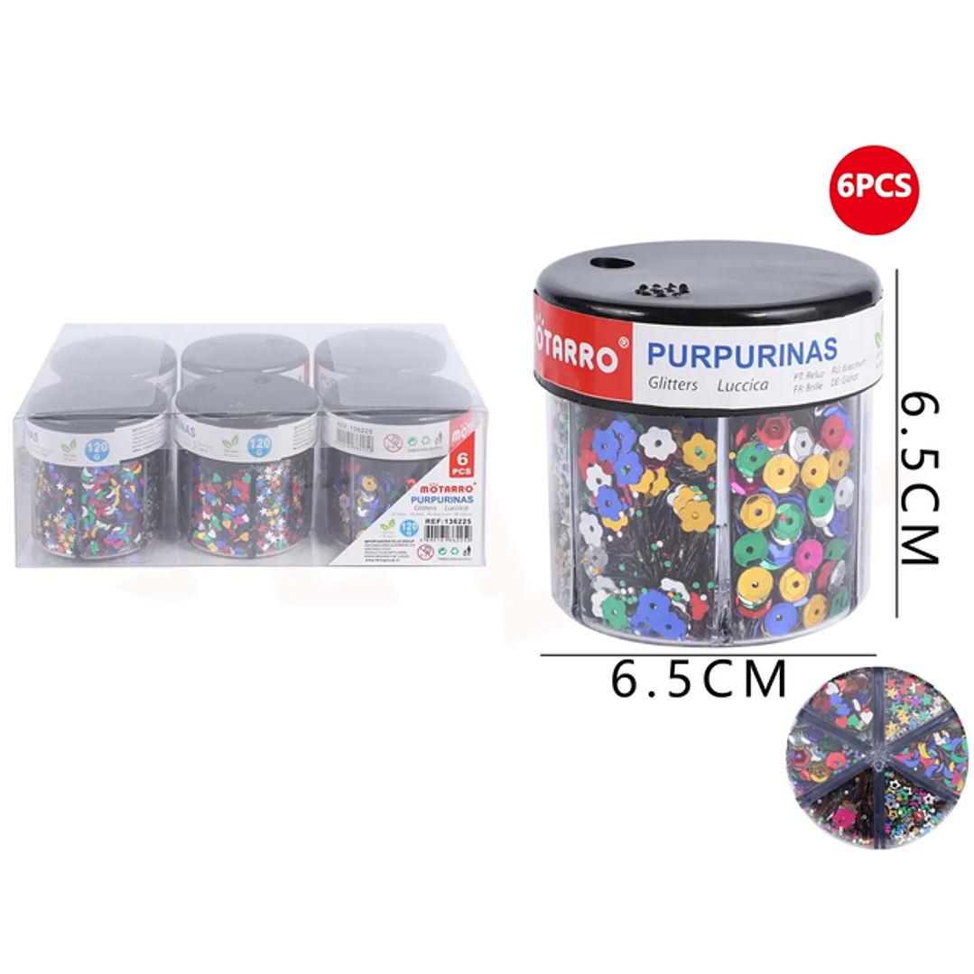 Lentejuelas mix formas 6.5*6.5cm 6pcs 1