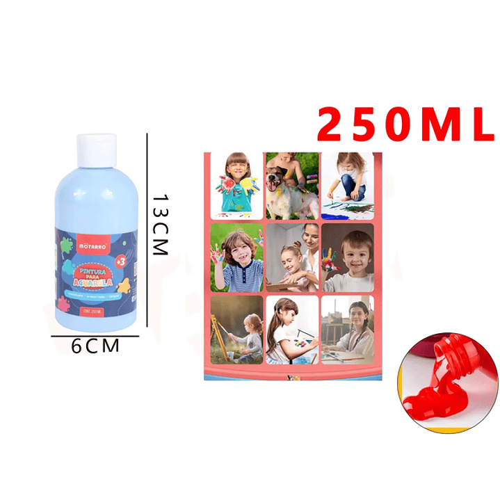 Pintura para Acuarela celeste pastel 13x6cm 250Ml 1