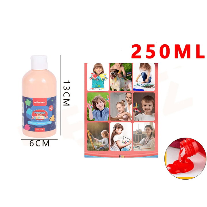 Pintura para Acuarela damasco claro 13x6cm 250Ml 1