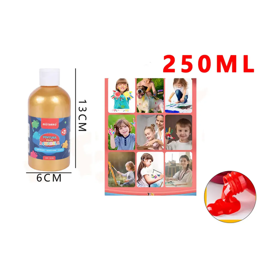 Pintura para Acuarela dorado 13x6cm 250Ml 1