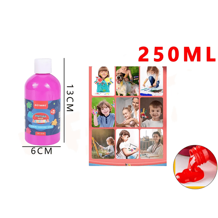 Pintura para Acuarela fucsia fuerte 13x6cm 250Ml 1