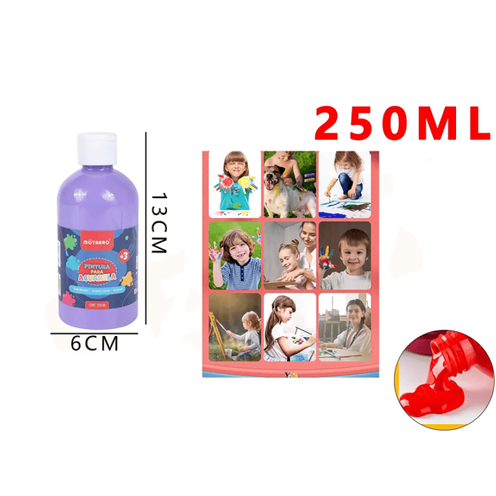 Pintura para Acuarela morado pastel 13*6cm 250Ml 1