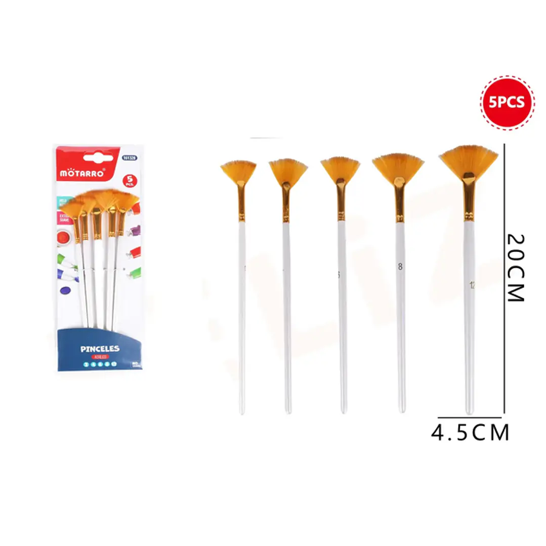Pinceles abanico 20cm 5pcs 1