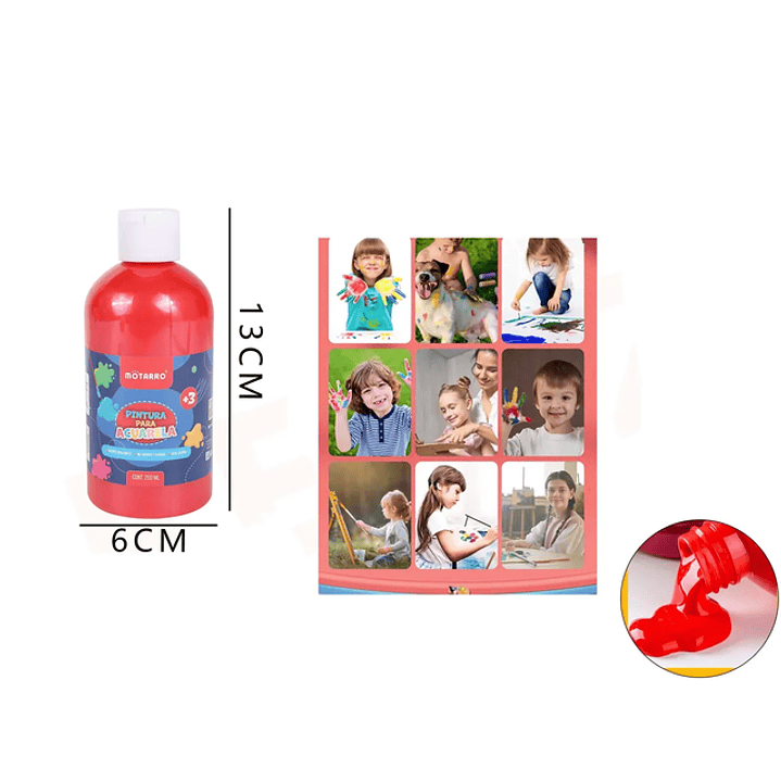 Pintura Para Acuarela Rojo Metalizado 136Cm 250Ml 1