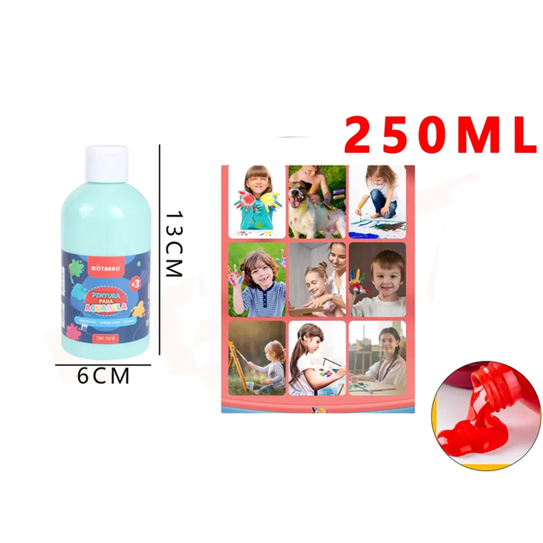 Pintura para Acuarela turquesa pastel 13x6cm 250Ml 1