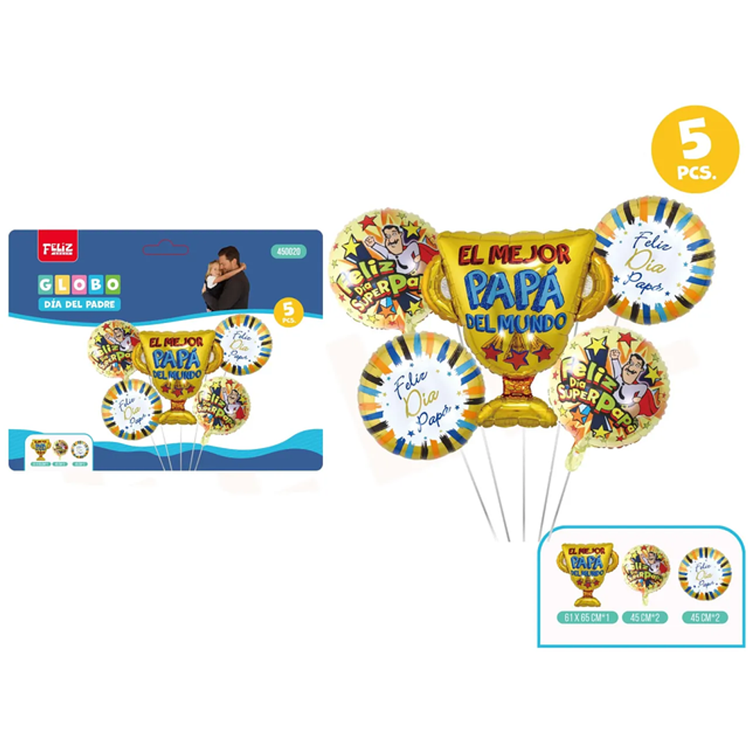 Set globos Día del Padre El mejor 5pcs 1