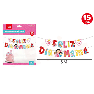 Guirnalda Feliz Día Mamá 5M 15pcs