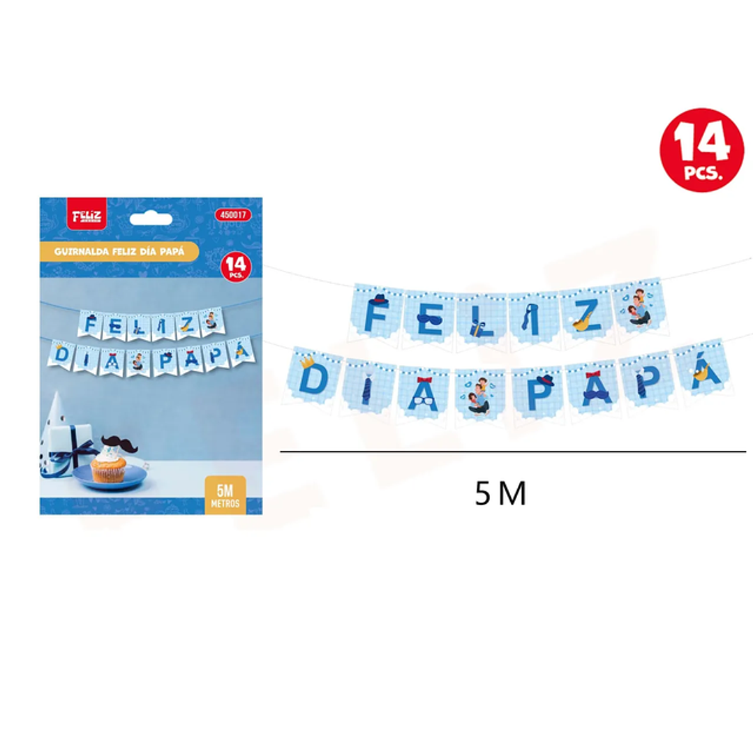 Guirnalda Feliz Dia Papa 5M 14Pcs 1