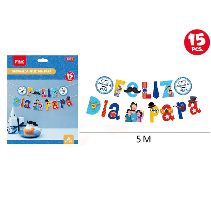 Guirnalda Feliz Día Papá 5M 15pcs 1