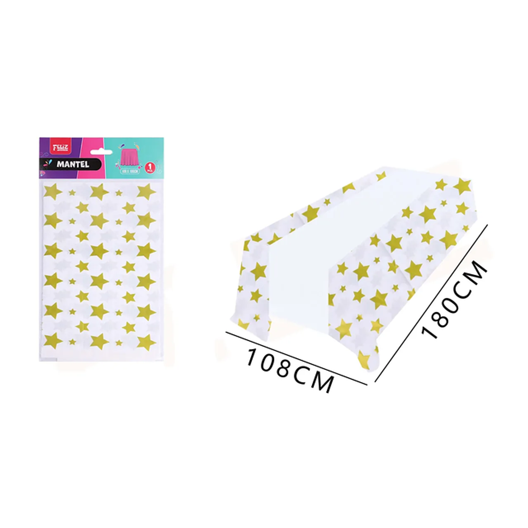 Mantel estrella dorada 108x180cm 1