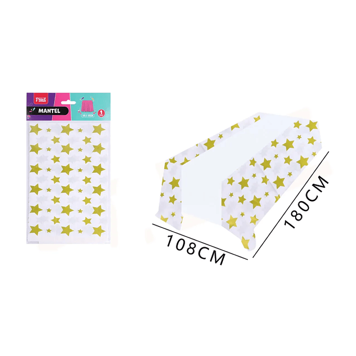 Mantel estrella dorada 108x180cm 1