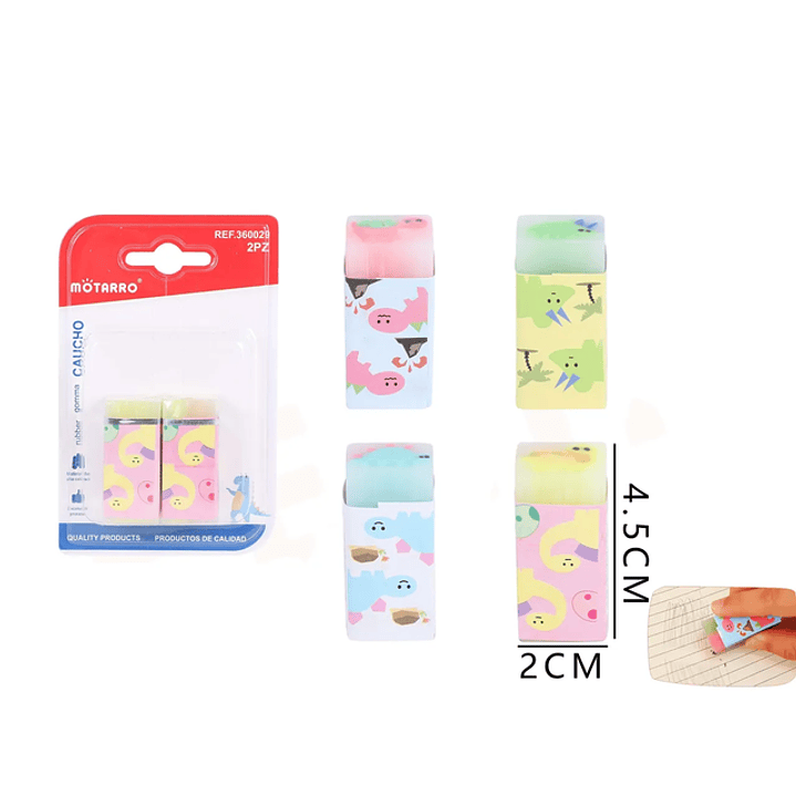 Goma dinosaurios 4.5x2cm 2pcs 1