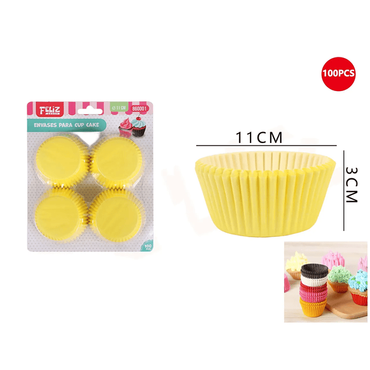 Envases Cupcake Amarillo 11*3cm 100pcs 1