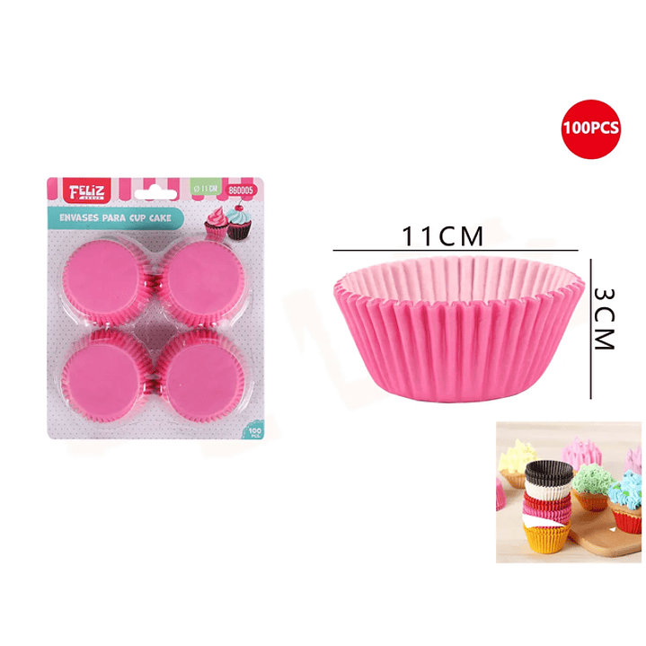 Envases Cupcake Rosa 11*3cm 100pcs 1