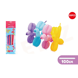Globos Largos Colores 100Cm 30Pcs