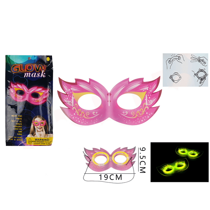 Antifaz Fluorescentes 19x9,5 cms 1