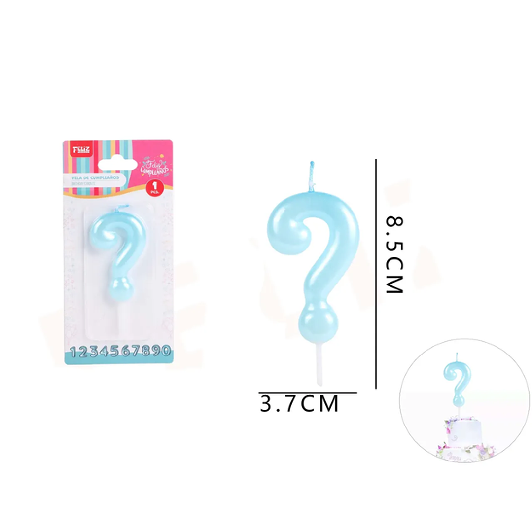 Vela de Cumpleaños Celeste Aperlado ? 1
