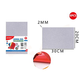 Goma Eva Adhesiva Plateado 30*20cm 