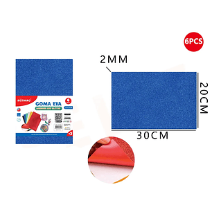 Goma Eva Adhesiva Azul 30*20cm 6pcs