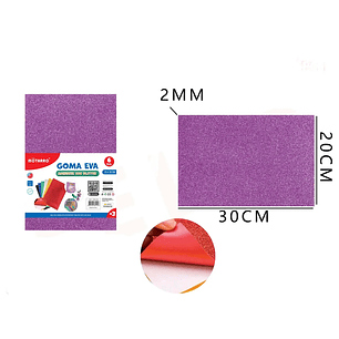 Goma Eva Adhesiva Morado 30*20cm 