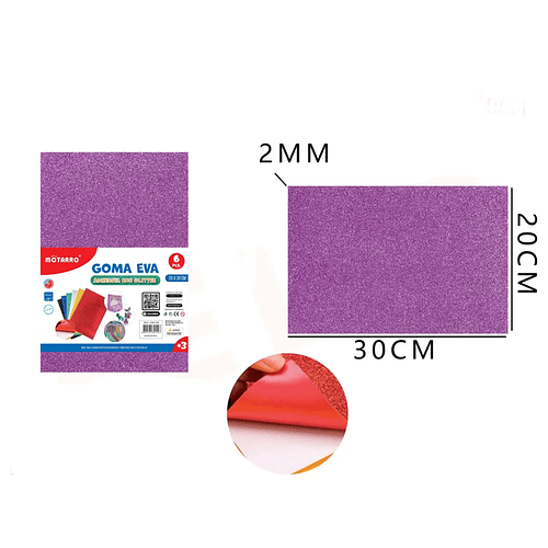 Goma Eva Adhesiva Morado30*20cm 6pcs