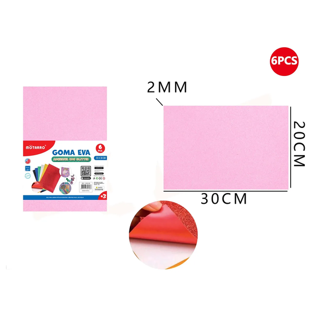 Goma Eva Adhesiva Rosadito 30*20cm  1
