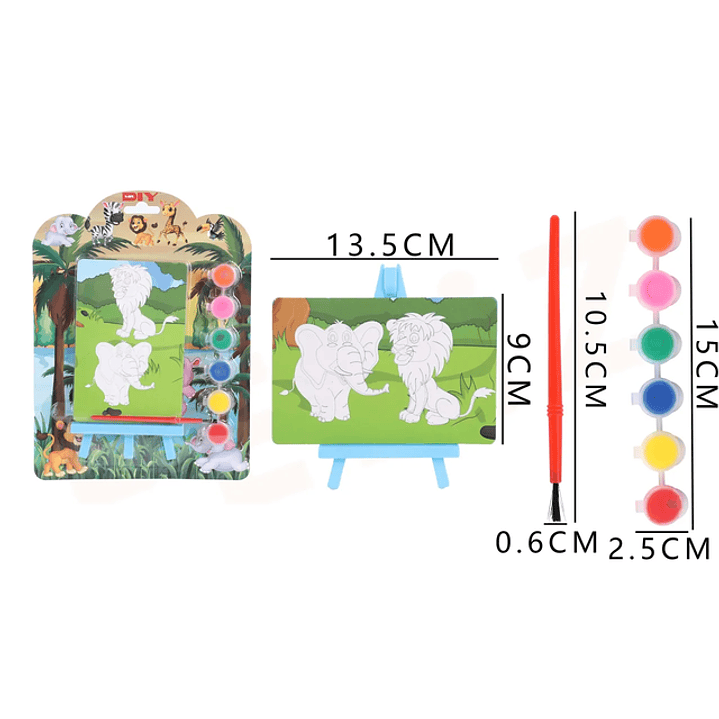 Set de pintura animales de la selva 13.5x9cm  1