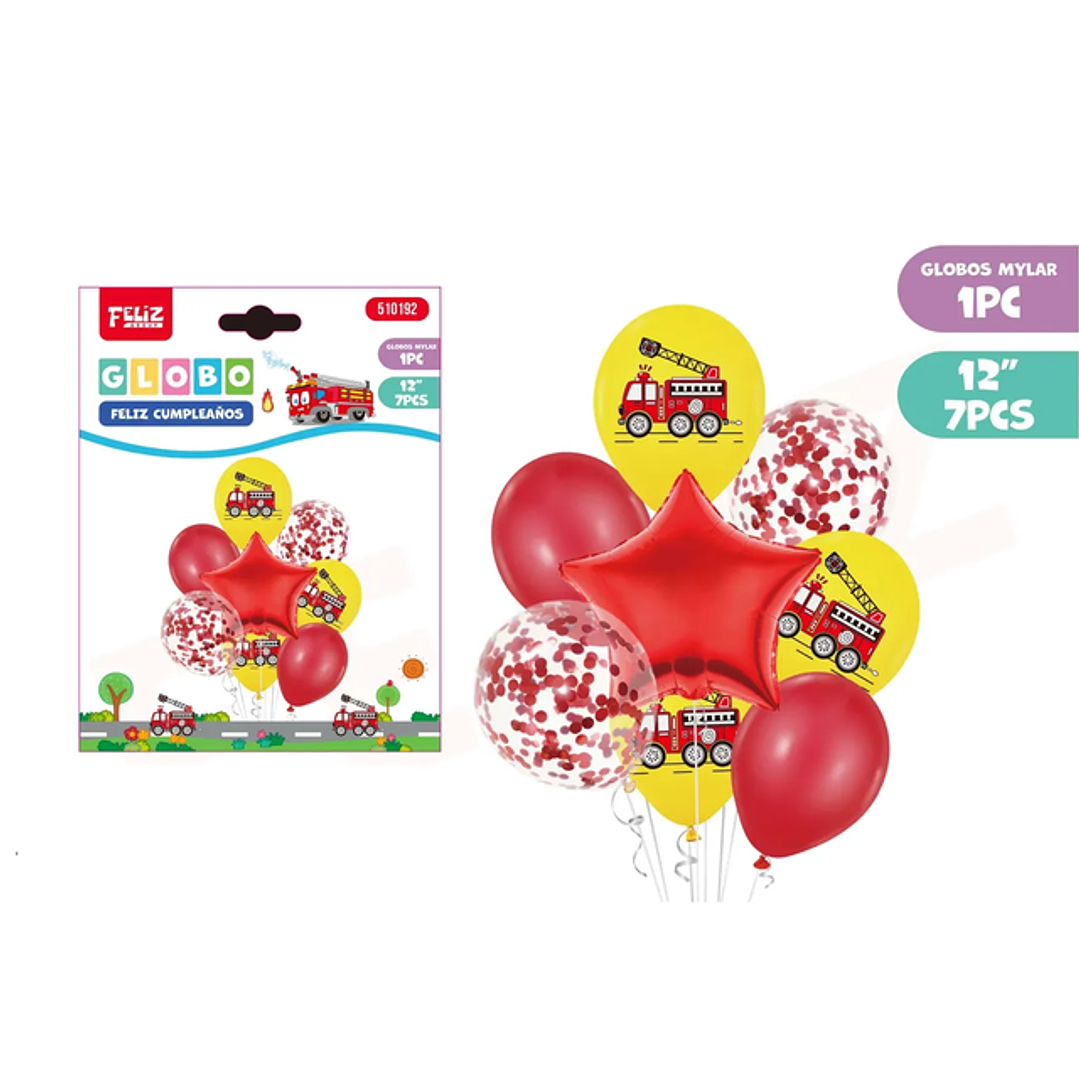 Set de globos bomberos 1