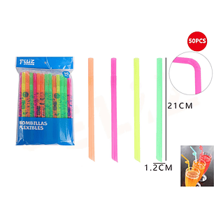 Bombillas plasticas colores 1.2x2 cm 50pcs