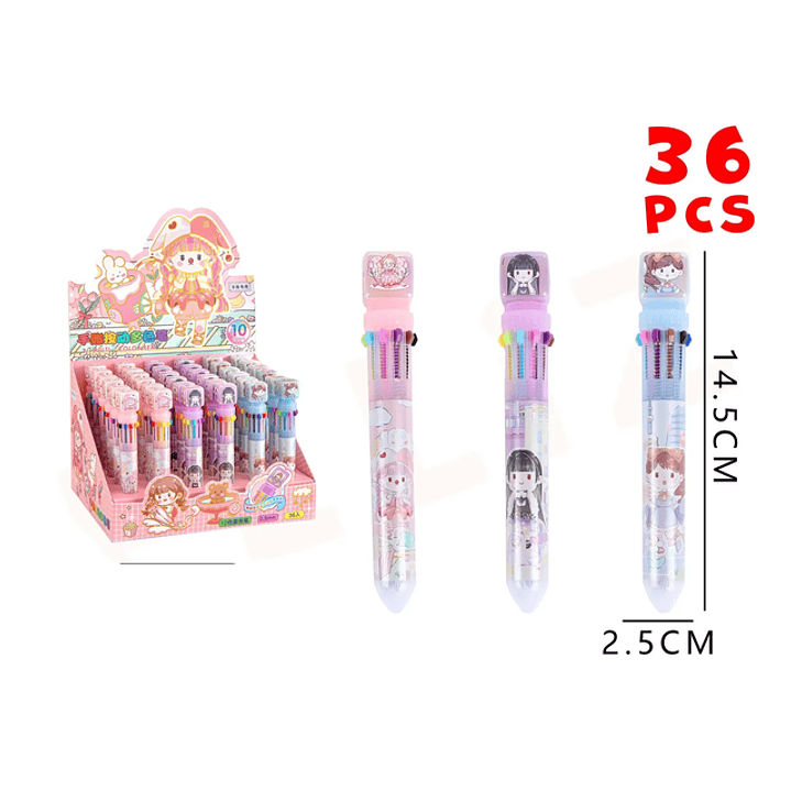 Lápiz Pasta 10 Colores kawaii 2.5*14.5cm 1