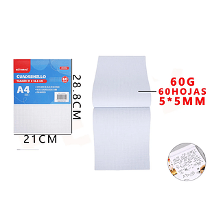 Cuadernillo Cuadriculado 5 mm Motarro– 28.8×21 cm 60 Hojas