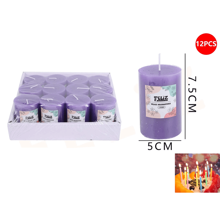 Velas Decorativas Morado 5*7.5cm 1
